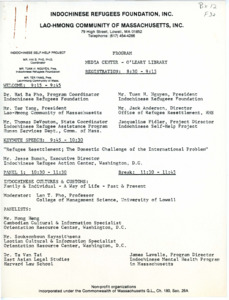 Refugee conference program, 1981?