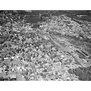 Center area, industrial buildings and residential area, Sanford, ME