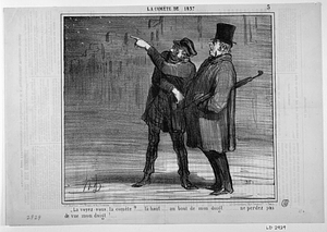 - La voyez-vous, la comète?..... là-haut..... au bout de mon doigt..... ne perdez pas de vue mon doigt!....