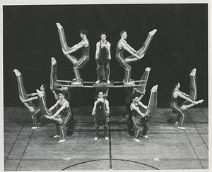 Pyramid made by Springfield College Gymnasts