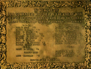 World War I Memorial Plaque