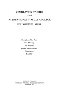 Ventilation Studies at the International YMCA College, December 1913