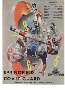 Official Program, Springfield College vs. US Coast Guard, September 18, 1965