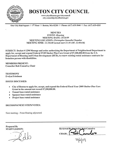 Committee on Housing meeting minutes, October 26, 2009