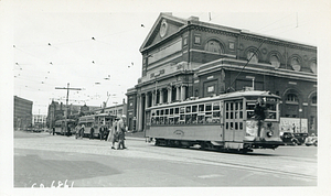 Streetcars in front of Boston Symphony Hall