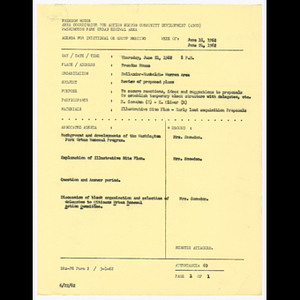 Agenda, minutes and attendance list for Hollander-Humboldt-Warren area and Clergy Committee on Renewal meetings in June 1962