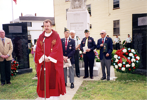 Fr. Glynn speaking at Portuguese Veterans War Memorial