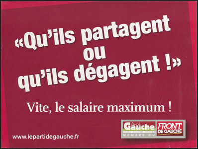 Qu'ils partagent ou qu'ils dégagent!