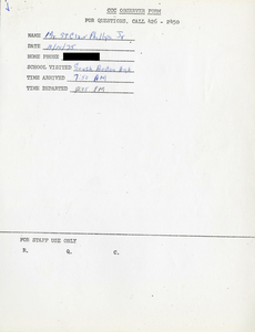 Citywide Coordinating Council daily monitoring report for South Boston High School by St. Clair Phillips, 1975 October 15