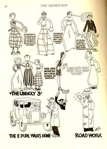 Cartoons from 'Goldenrod' h.s. yearbook, Quincy, 1927