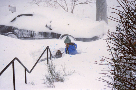 Maddy and Henry in the '05 blizzard