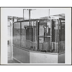 A room with chain link fences in the Charlestown Boys' Club building