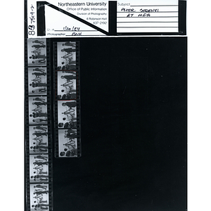 Contact sheet including multiple images of students and Peter Serenyi, Professor of Art and Architecture, at the MFA