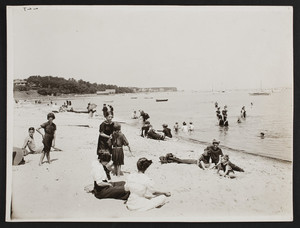 Men, women and children at the beach, Vineyard Haven, Mass., undated