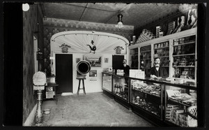 Men in a tobacco shop, Bennington, Vermont, undated