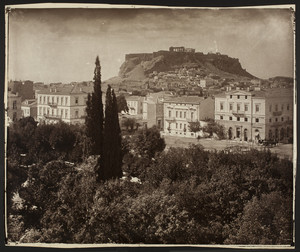 Exterior view of the Hotel d'Attique, possibly Athens, Greece, undated