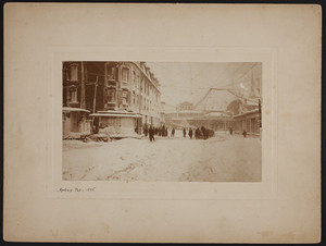 Streetcars frozen on tracks, Roxbury, Mass., February 1, 1898