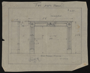 Gray Marble Mantel, Inch Scale, undated