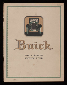 Buick for nineteen twenty-four, Buick Motor Company, division of General Motors Corporation, Flint, Michigan