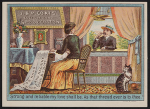 Trade cards for J. & P. Coats' Best Six Cord Spool Cotton, location unknown, undated