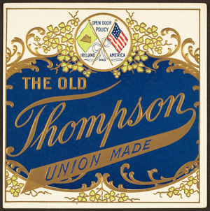 Label for The Old Thompson, location unknown, undated