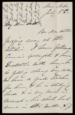 Abby [Perry (Pearce) Casey] to Thomas Lincoln Casey, July 5, 1881