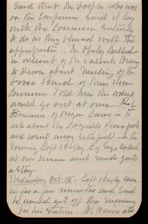 Thomas Lincoln Casey Notebook, October 1890-December 1890, 16, said that Mr. Dolphe who was
