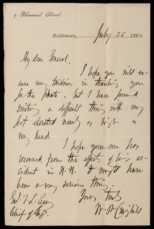 William P. Craighill to Thomas Lincoln Casey, July 25, 1893