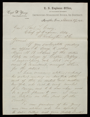 W. Young to Thomas Lincoln Casey, March 27, 1890