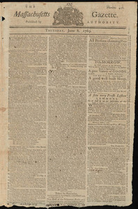 The Massachusetts Gazette, 8 June 1769
