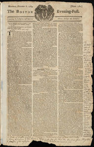 The Boston Evening-Post, 6 November 1769
