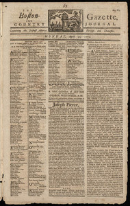 The Boston-Gazette, and Country Journal, 20 April 1772