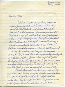 Letter from Frank W. Tencza to John G. Clark