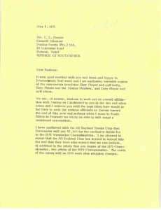 Letter from Mark H. McCormack to E. E. Fannin