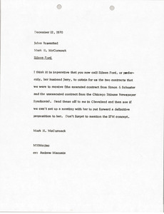 Memorandum from Mark H. McCormack to Jules Rosenthal