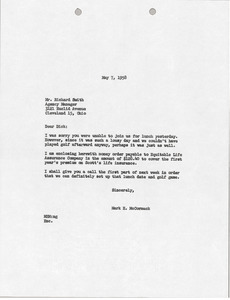 Letter from Mark H. McCormack to Richard Smith