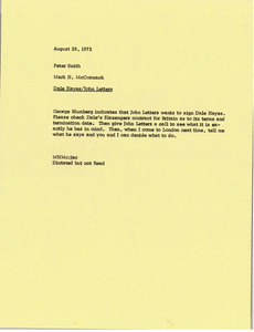 Memorandum from Mark H. McCormack to Peter Smith