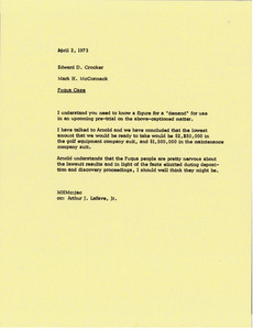 Memorandum from Mark H. McCormack to Edward D. Crocker