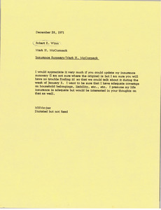 Memorandum from Mark H. McCormack to Robert E. Winn