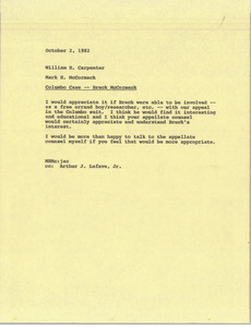 Memorandum from Mark H. McCormack to William H. Carpenter