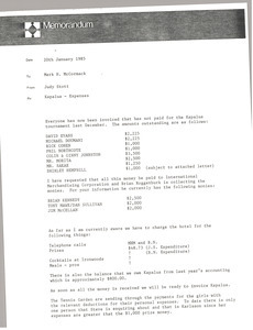 Memorandum from Judy Stott to Mark H. McCormack