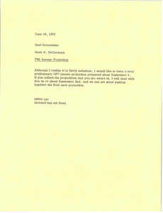 Memorandum from Mark H. McCormack to Geof Ravenstine