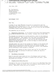 Letter from Mark H. McCormack to Tom Cottrell