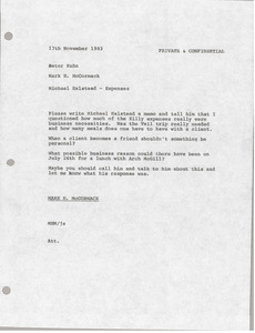 Memorandum from Mark H. McCormack to Peter Kuhn