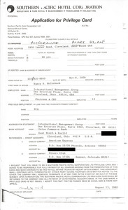 Application for privilege card