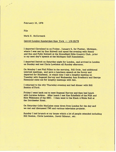 Memorandum from Mark H. McCormack to file