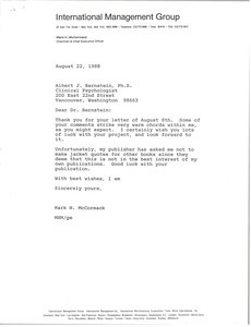 Letter from Mark H. McCormack to Albert J. Bernstein