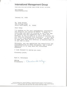 Letter from Mark H. McCormack to Greg Norman