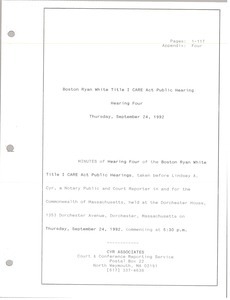 Boston Ryan White title I CARE act public hearing