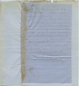 Letter from L. Macy to Joseph Lyman